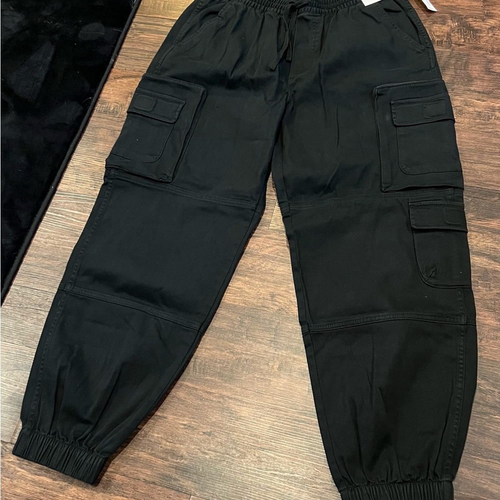 Black Cargo Jogger Pants